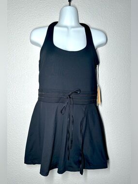 NWT Blogilates Women's Game Set Match Halter Active Dress Black Size Large